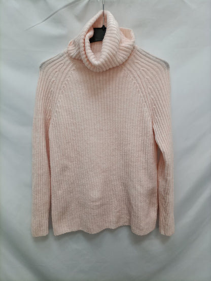 MANGO. Jersey rosa canalé T.s