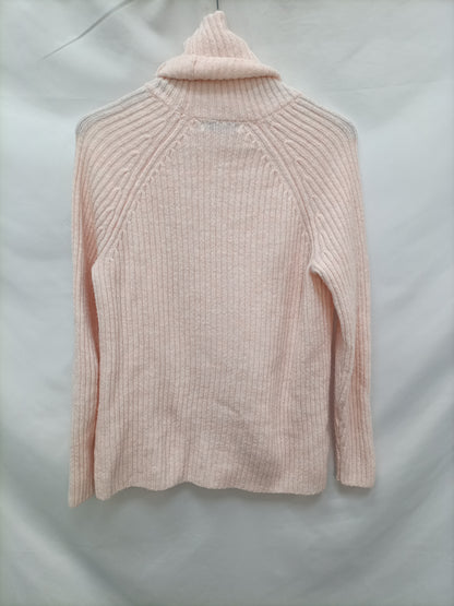 MANGO. Jersey rosa canalé T.s