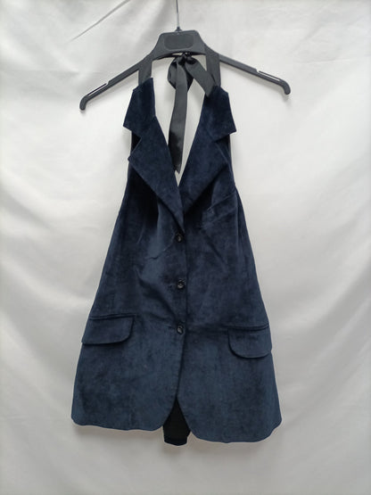 DENNY ROSE. Chaleco azul terciopelo T.s