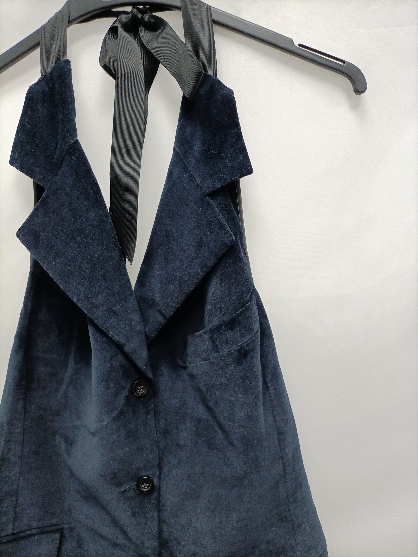 DENNY ROSE. Chaleco azul terciopelo T.s