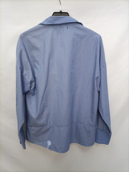 BERSHKA. Blusa rayas bordada T.m