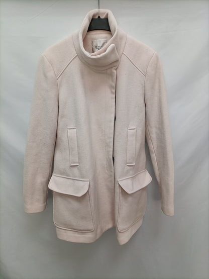 ZARA.  Abrigo de paño rosa T.m