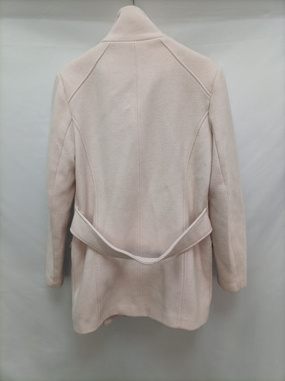 ZARA.  Abrigo de paño rosa T.m