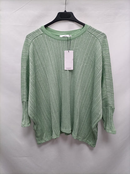 MANGO Top verde hilos T.xs/s