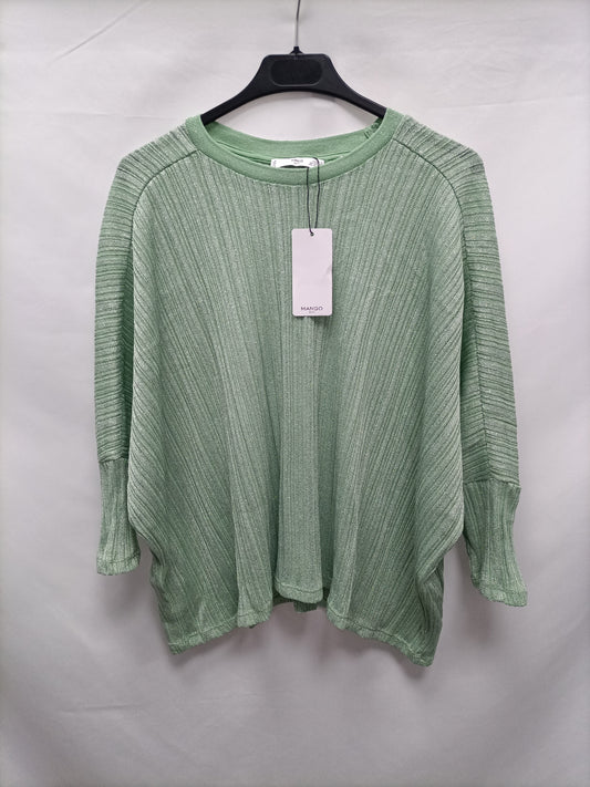 MANGO Top verde hilos T.xs/s