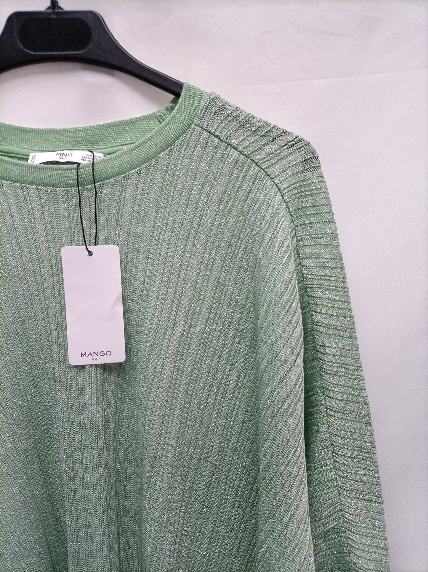 MANGO Top verde hilos T.xs/s