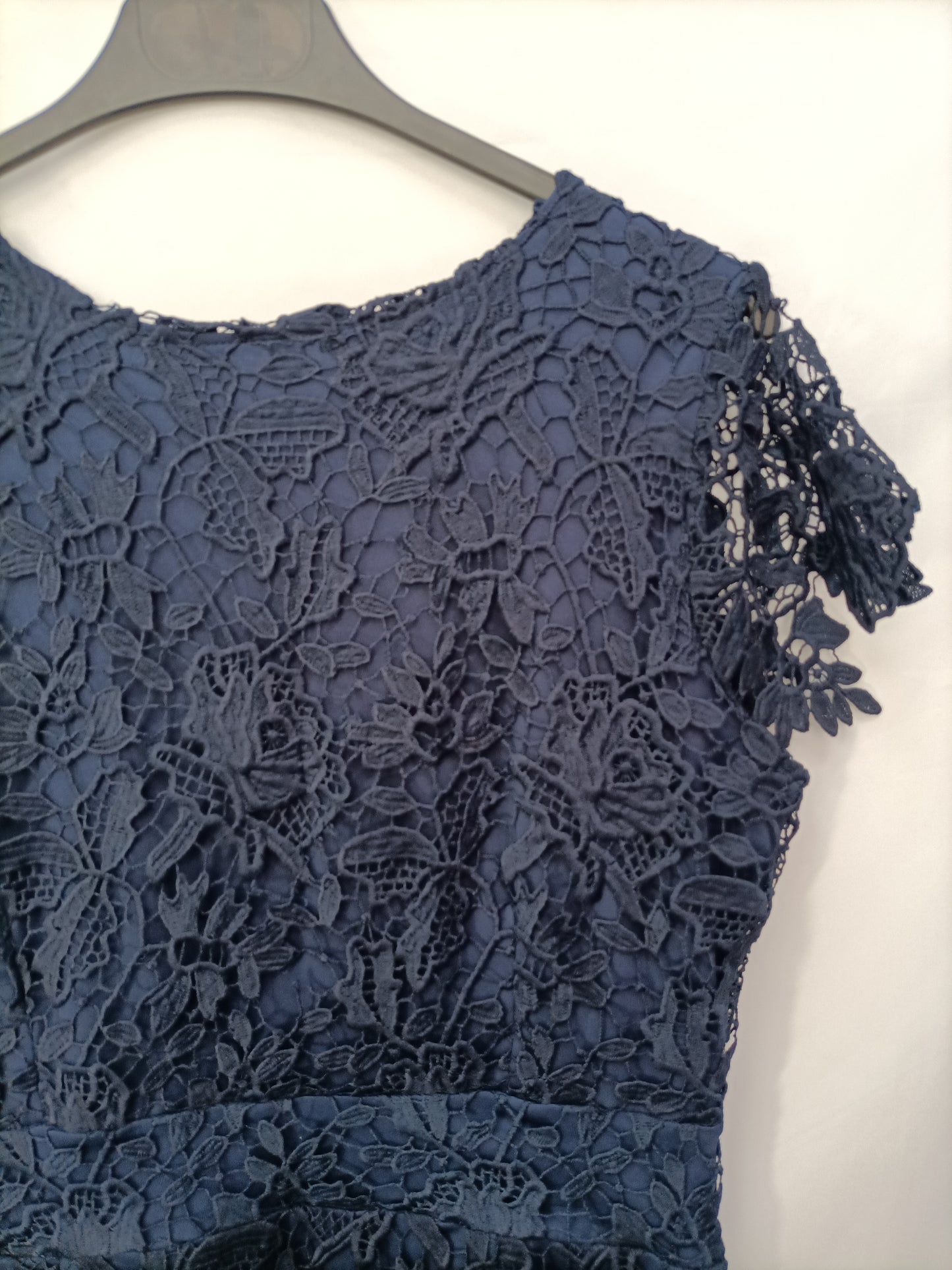 AMICHI.Vestido azul encaje