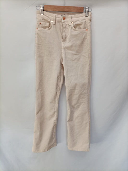 7 FOR ALL MANKIND. Beige microcorduroy pants T.34/36