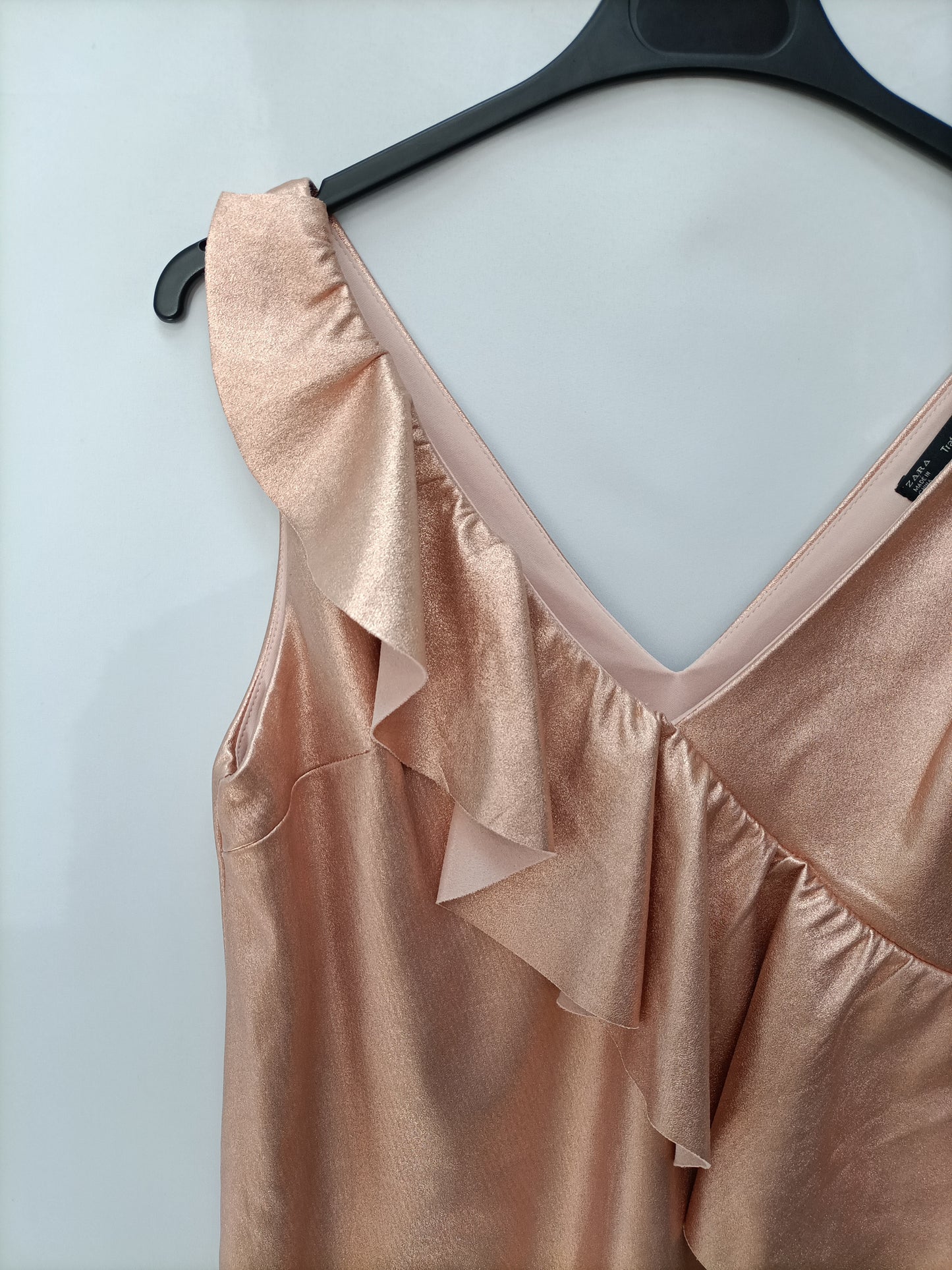MarketZARA. Vestido rosa encerado T.xs