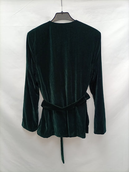 ZARA. Chaqueta verde terciopelo T.m