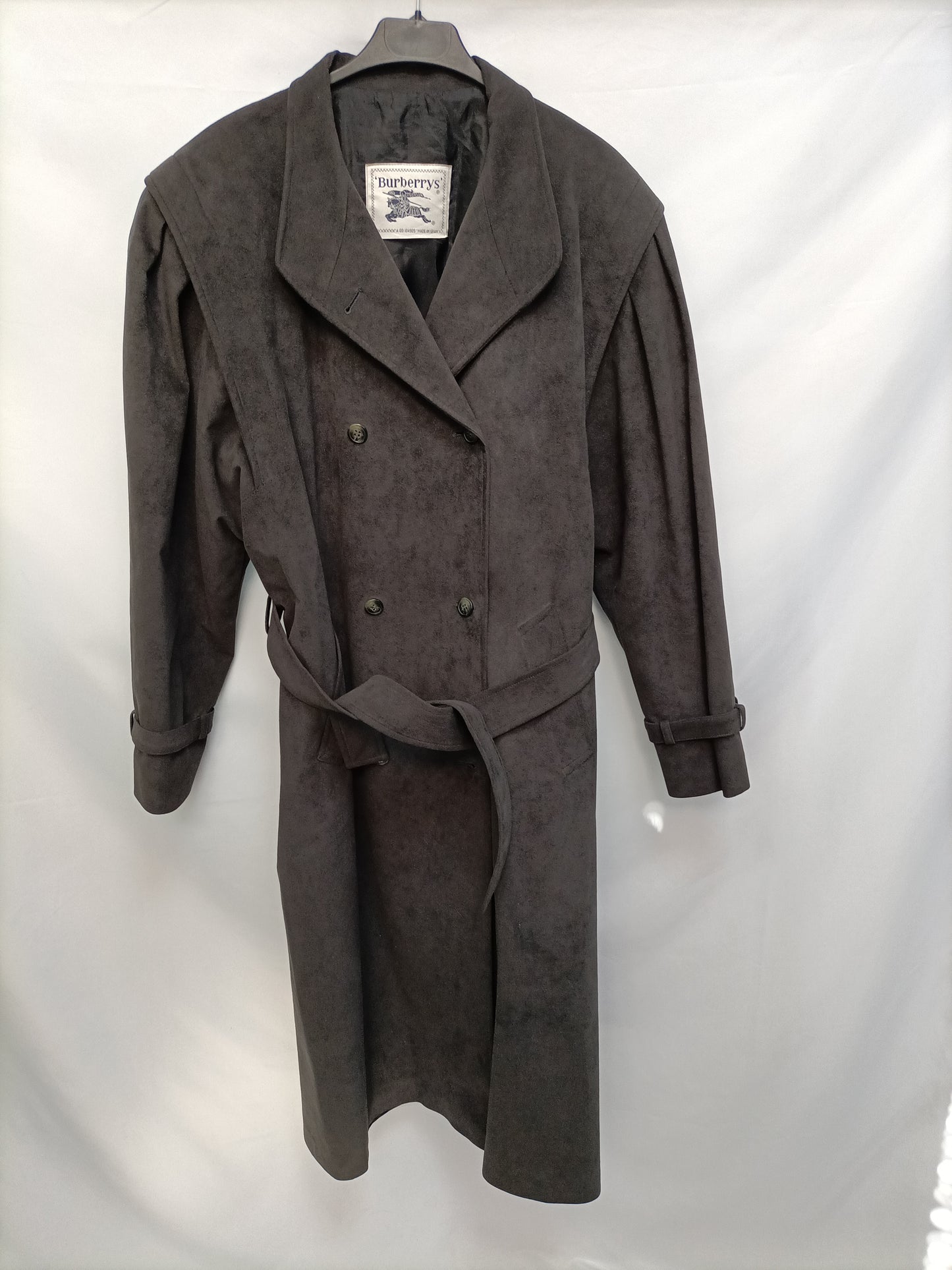 BURBERRY. Gabardina gris vintage T.40