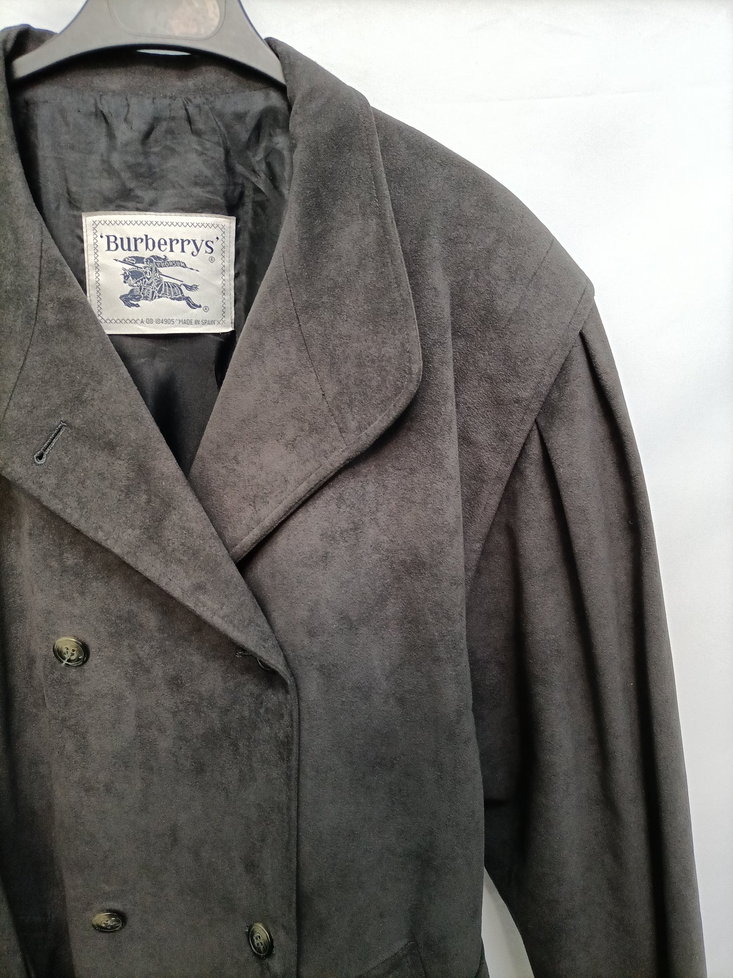 BURBERRY. Gabardina gris vintage T.40