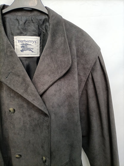 BURBERRY. Gabardina gris vintage T.40