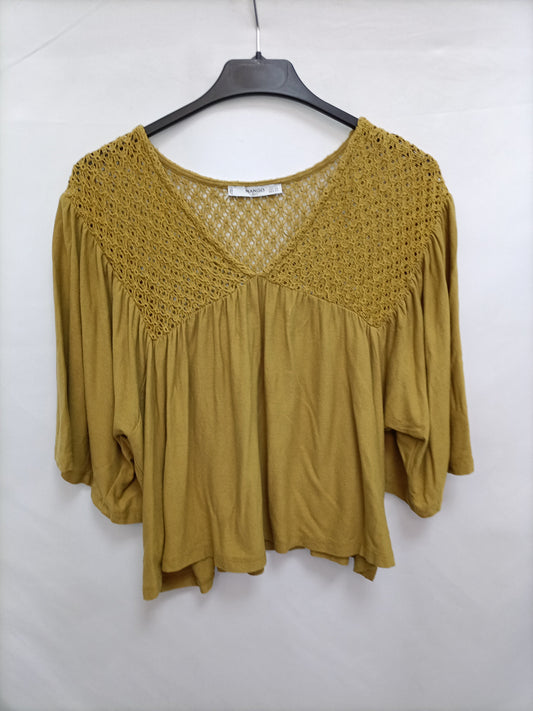 MANGO. Top fluido encaje T.s