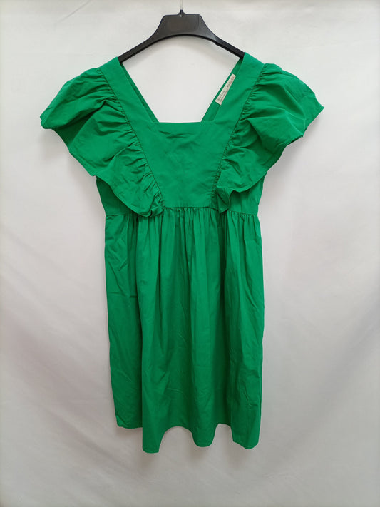 ZARA. Vestido corto verde  T.13/14