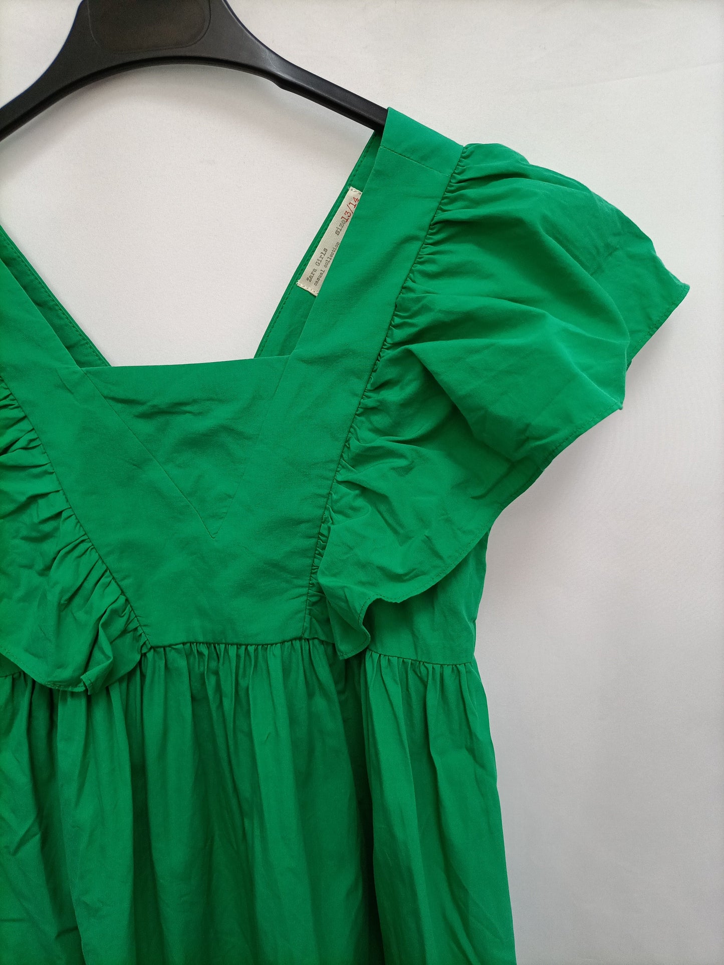 ZARA. Vestido corto verde  T.13/14