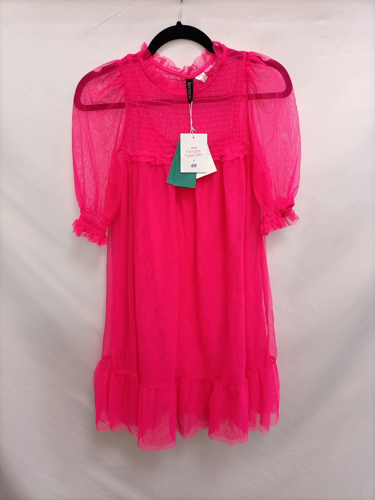 H&M. Vestido corto rosa  T.xs