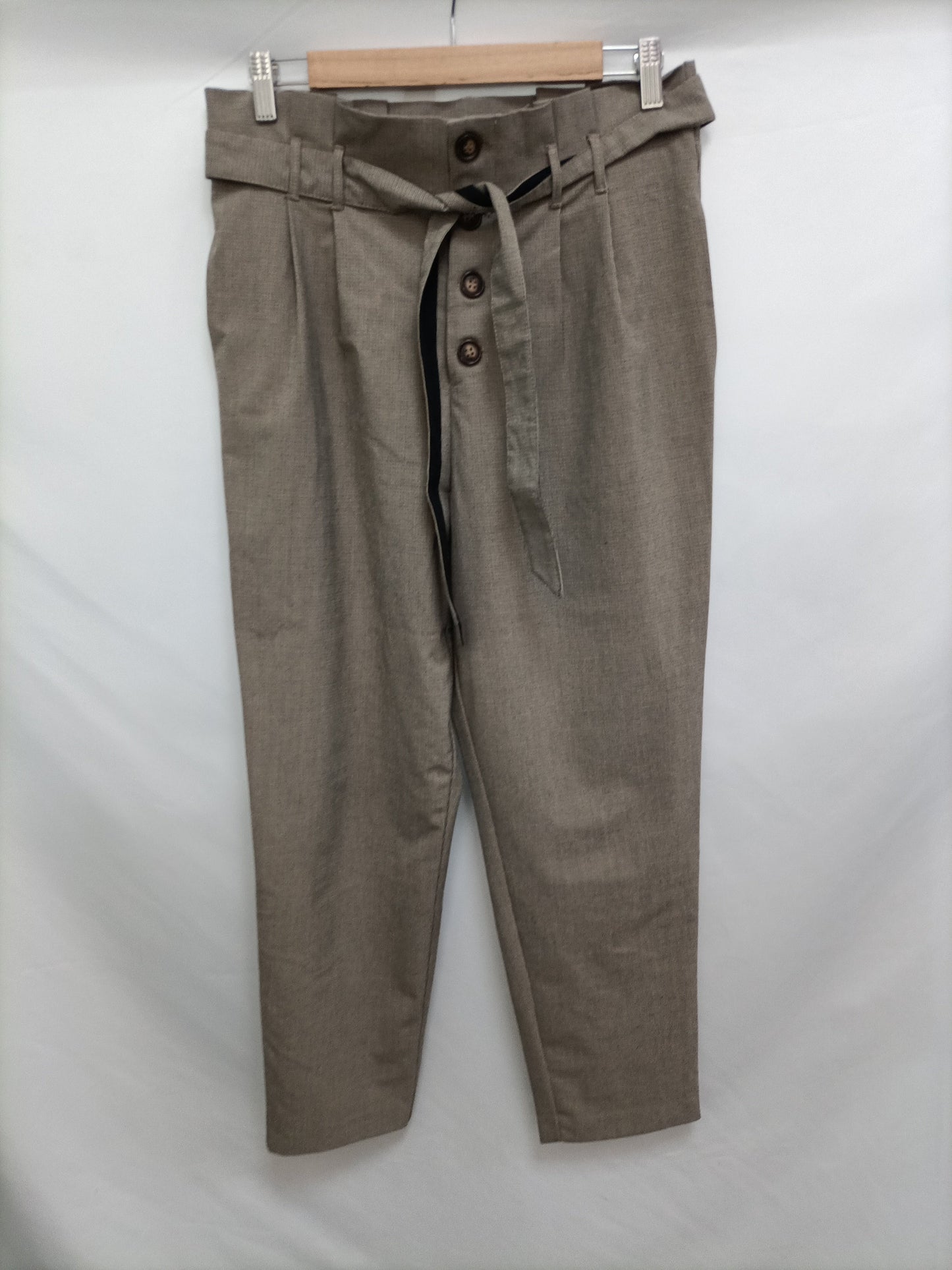 Paula.ZARA. Pantalón fluido pata de gallo T.m