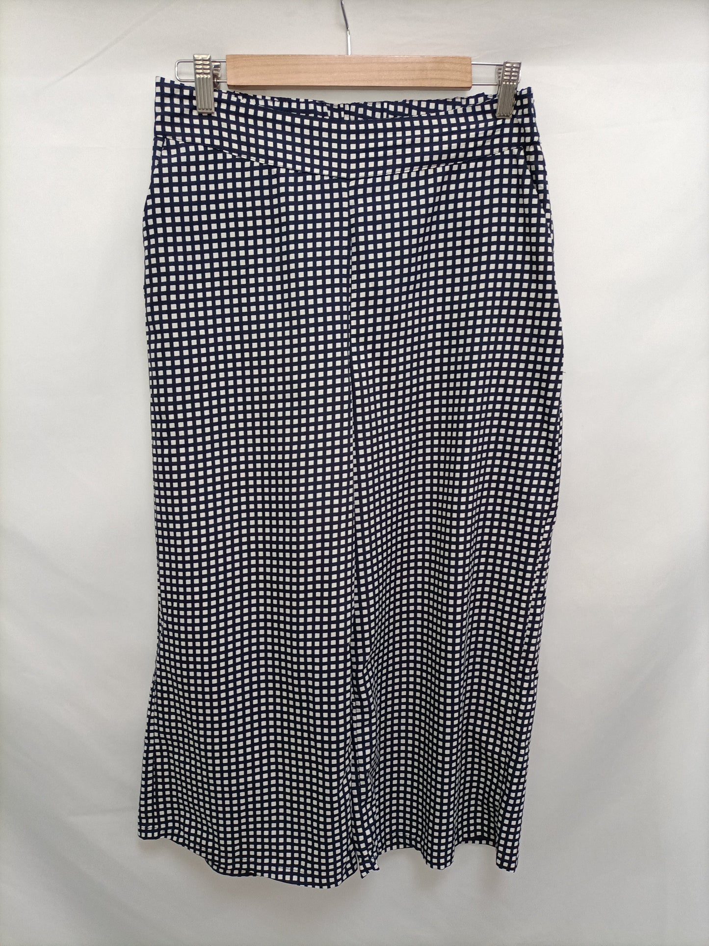 MANGO. Pantalón culotte cuadros T.m