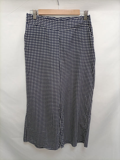 MANGO. Pantalón culotte cuadros T.m