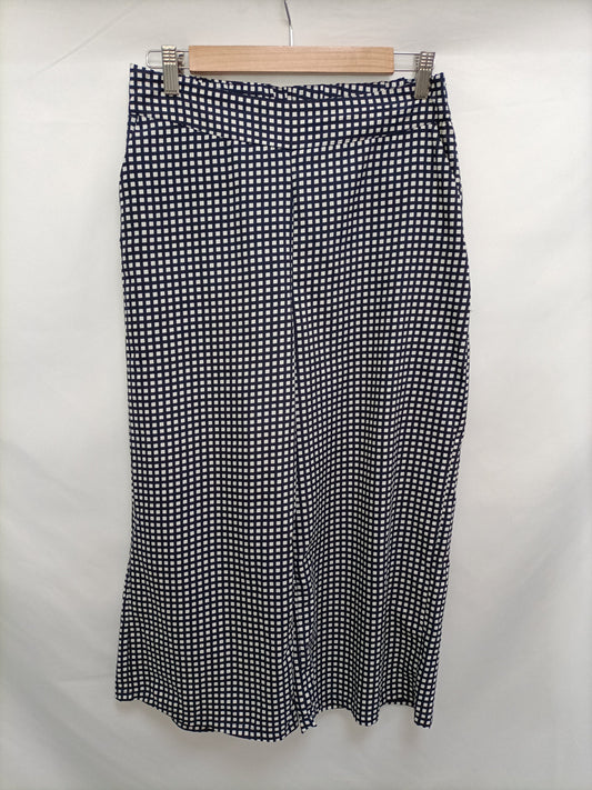 MANGO. Pantalón culotte cuadros T.m