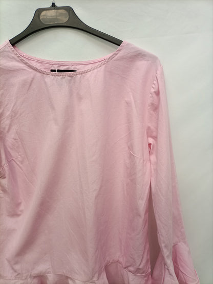 PRIMARK. Pink ruffled blouse, size 36