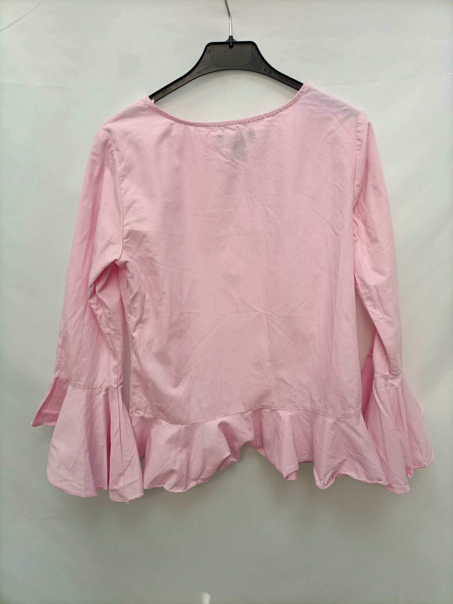 PRIMARK. Pink ruffled blouse, size 36