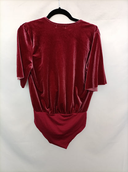 ZARA. Body terciopelo rosa  T.l