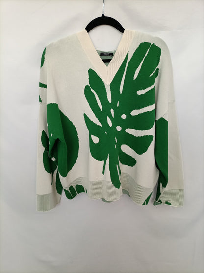 PARFOIS. Jersey beige hojas T.u (l)