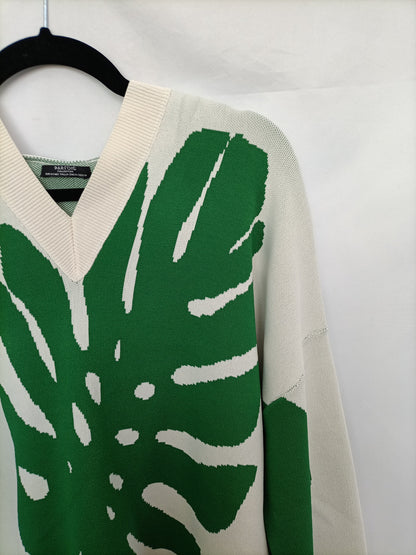 PARFOIS. Jersey beige hojas T.u (l)