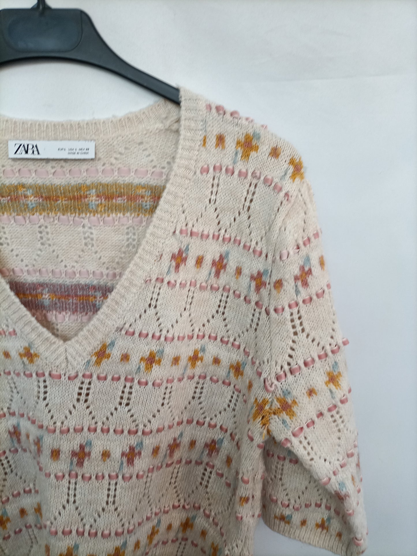 ZARA. Jersey cortito estilo retro T.l