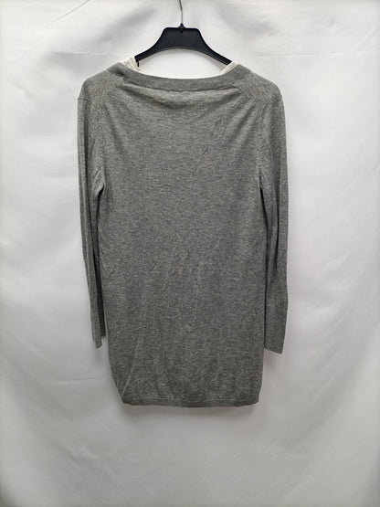 MASSIMO DUTTI.Jersey gris largo T.m