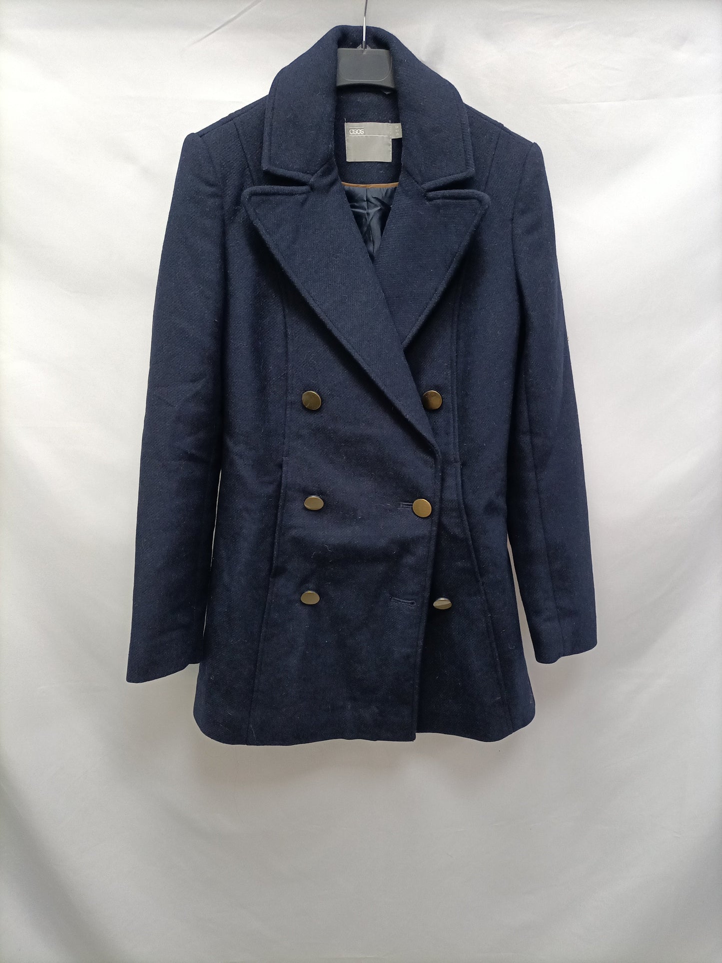 ASOS. Abrigo cruzado azul T.34