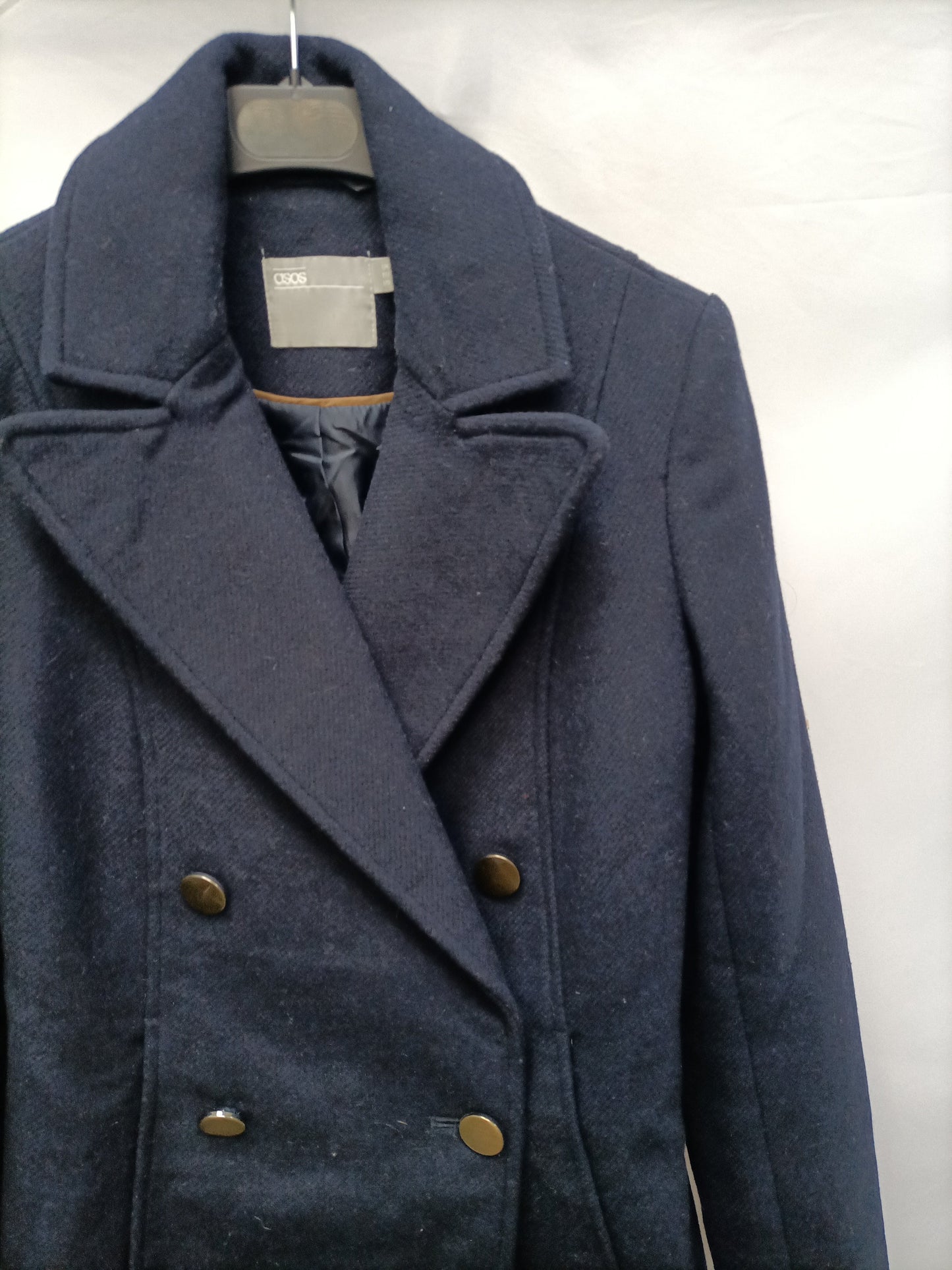 ASOS. Abrigo cruzado azul T.34