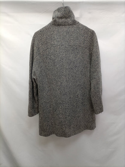 MASSIMO DUTTI. Abrigo jaspeado grisT.s