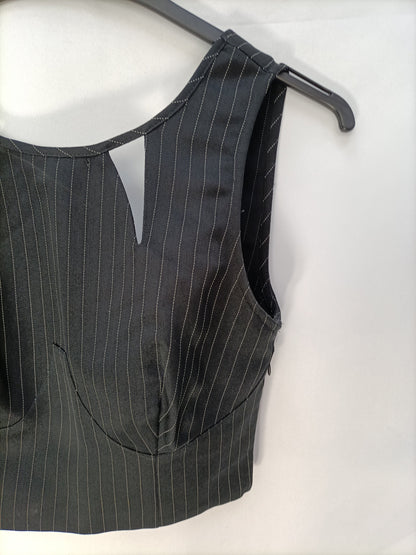 NASTY GAL. Black striped top T.xs