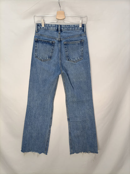 MANGO. Pantalón denim ancho T.34