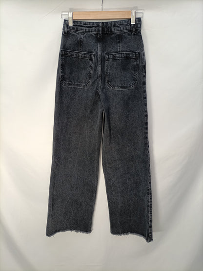 MANGO. Pantalón ancho gris T.34