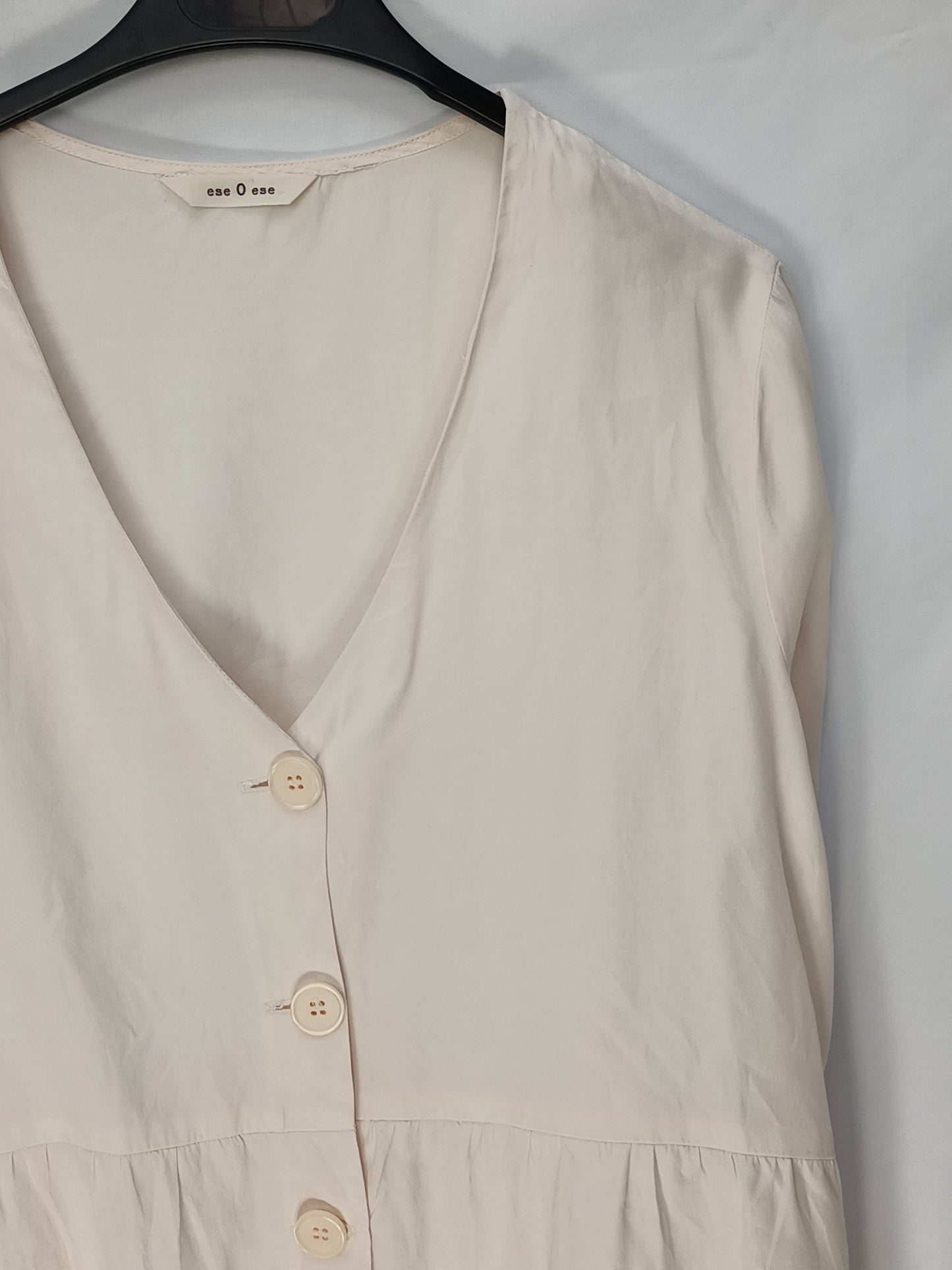 ESE O ESE. Blusa beige volante T.s