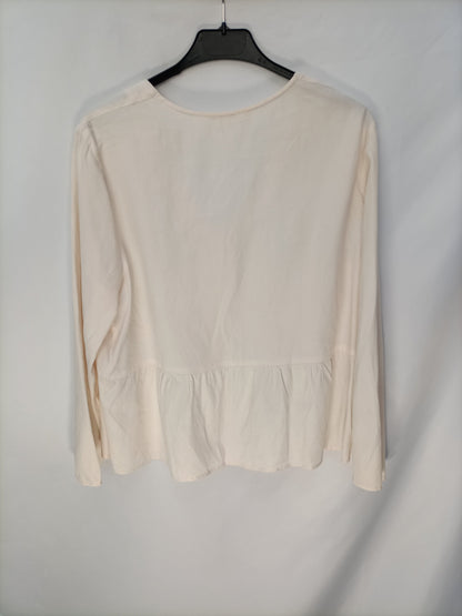 ESE O ESE. Blusa beige volante T.s