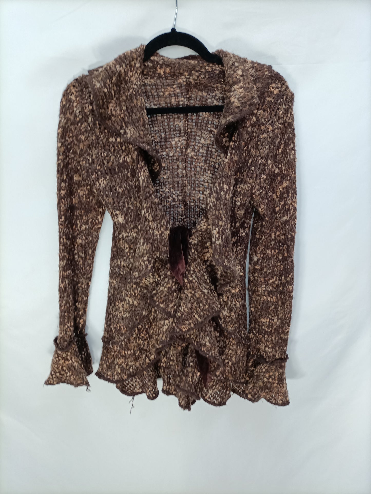 OTRAS. Cardigan Marron jaspeado T.l/xl
