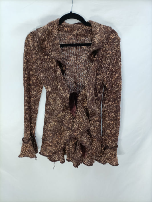 OTRAS. Cardigan Marron jaspeado T.l/xl