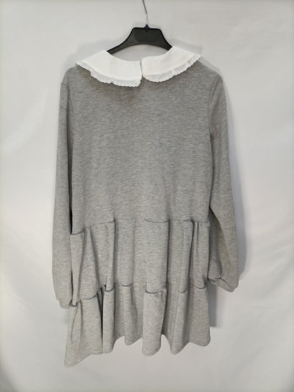 ALLO ALLO. Vestido gris cuello T.m/l