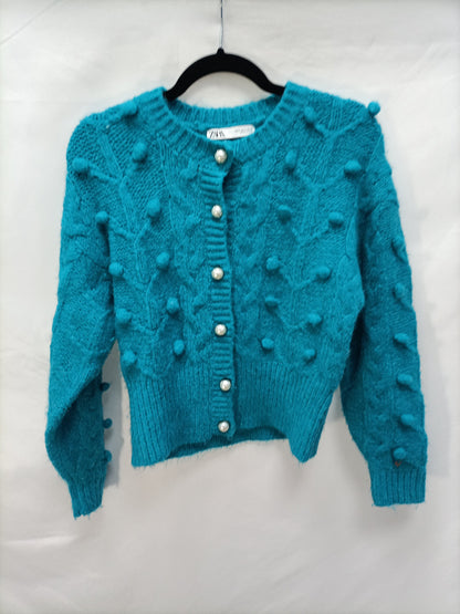 ZARA. Jersey azul perlas T.s