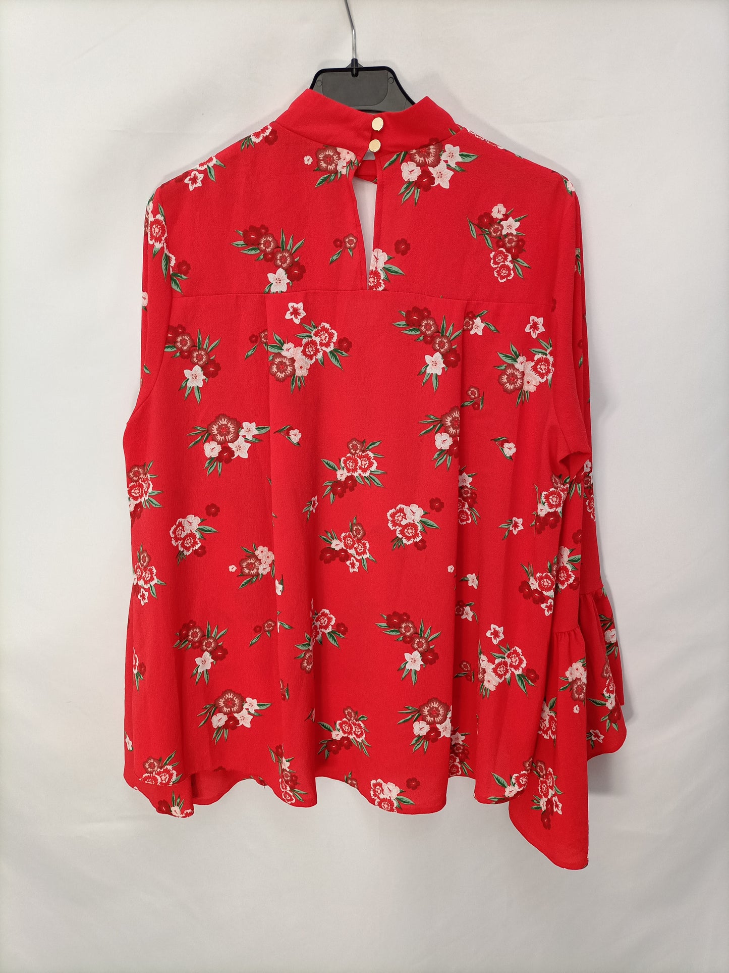 PRIMARK. Red floral blouse, size 40
