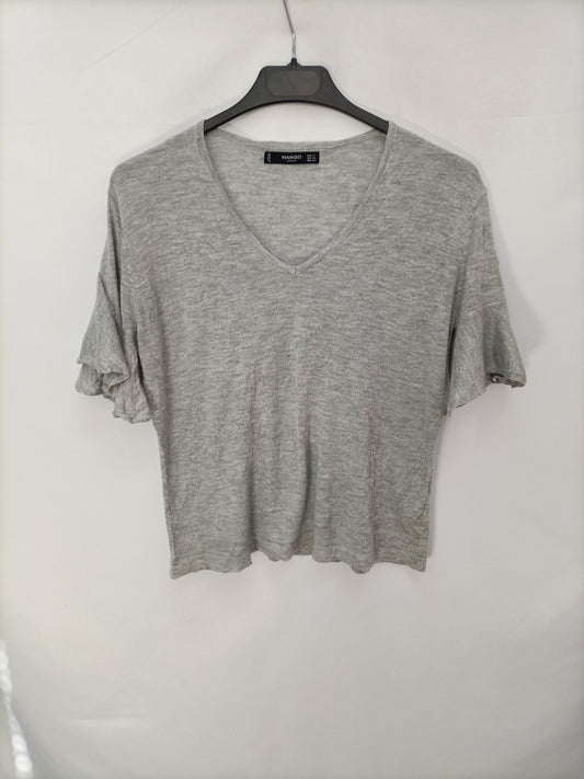 MANGO. Top gris finito T.s