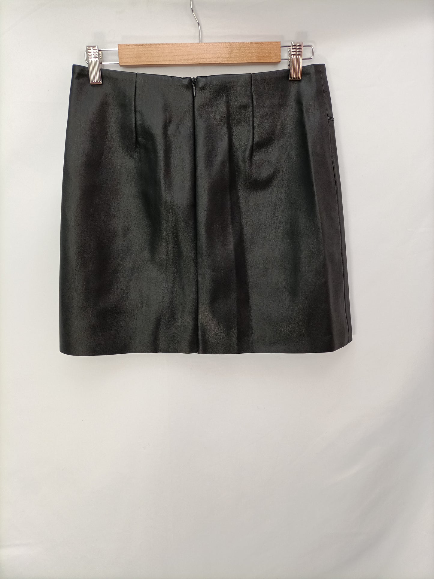 PIMKIE. Black faux leather skirt, size 36