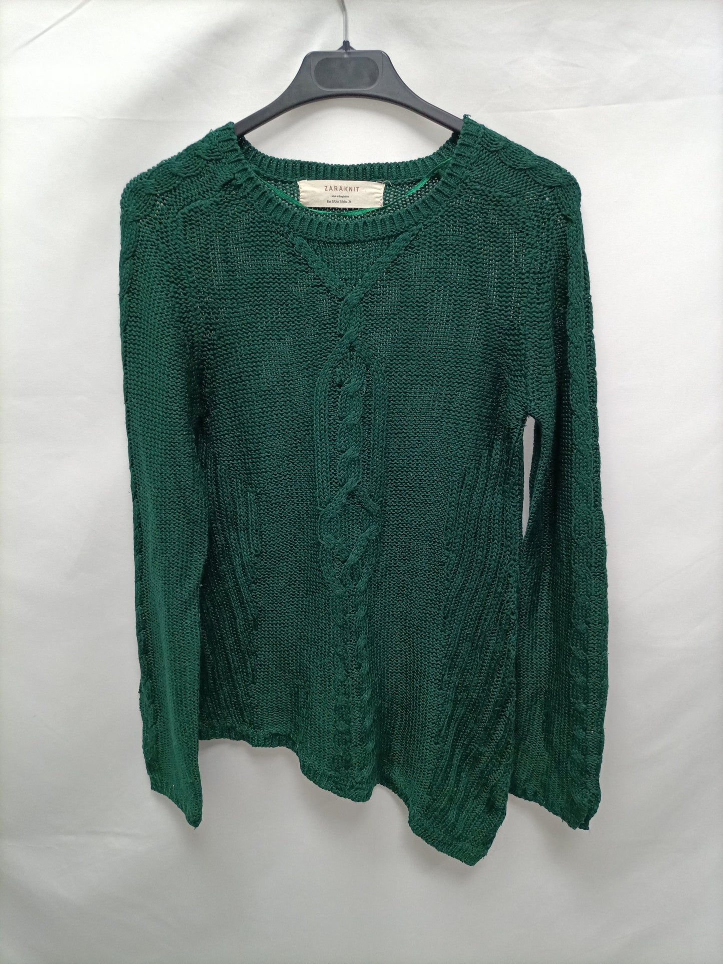 ZARA. Jersey verde asimétrico T.s