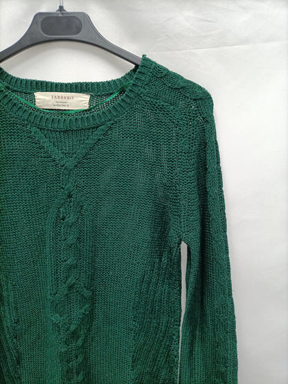 ZARA. Jersey verde asimétrico T.s