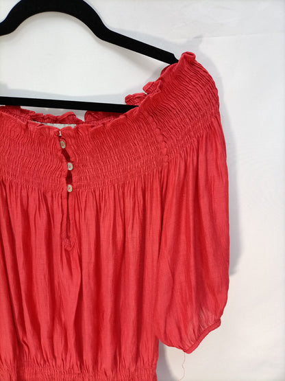 ZARA. Flowy coral top TM